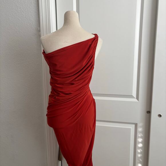 Norma Kamali Diana Gown in Cinnamon Sz M Gown Wedding Guest Formal Evening - Picture 7 of 12